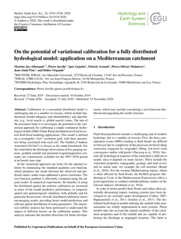 On the Potential of Variational Calibration for a Fully Distributed Hydrological Model: Application on a Mediterranean Catchment