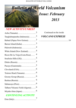 Bulletin of World Volcanism Num.9