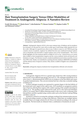 Hair Transplantation Surgery Versus Other Modalities of Treatment in Androgenetic Alopecia: a Narrative Review