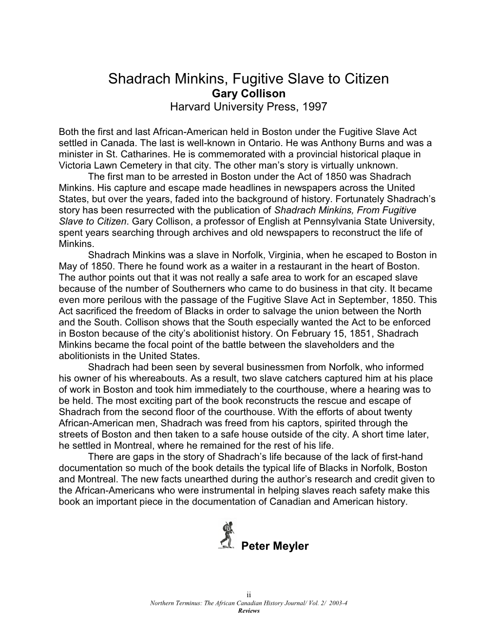Book Review: Shadrach Minkins, Fugitive Slave to Citizen