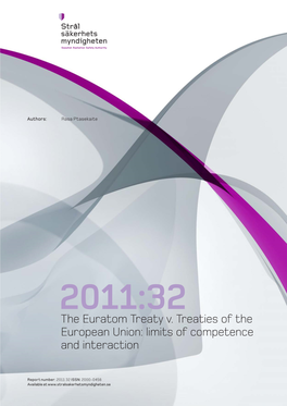 The Euratom Treaty V. Treaties of the European Union: Limits of Competence and Interaction