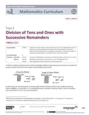 Division of Tens and Ones with Successive Remainders