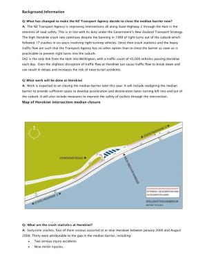 Background Information Map of Horokiwi Intersection Median Closure