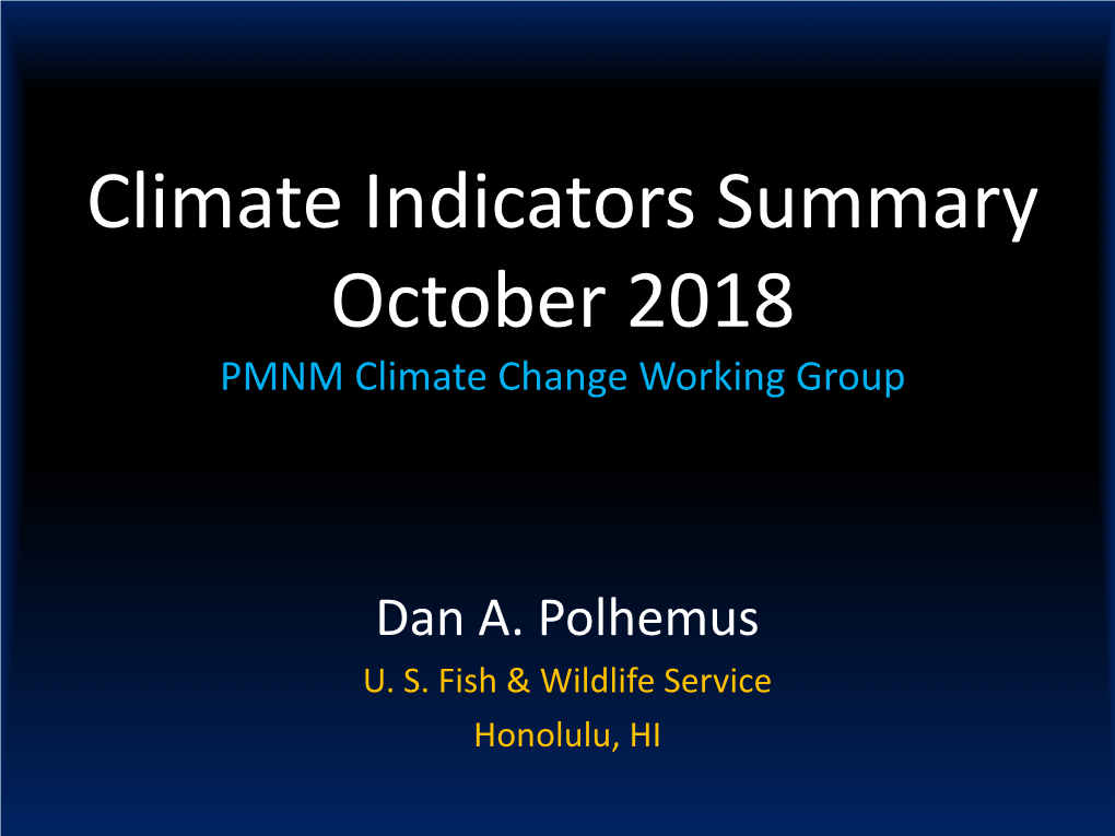 USFWS Ecological Services HI Climate Change October 2018