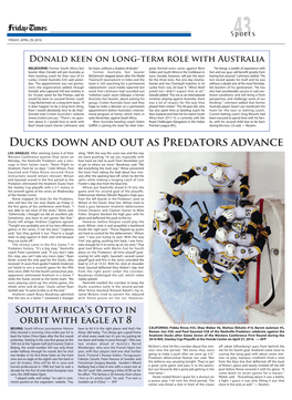Ducks Down and out As Predators Advance