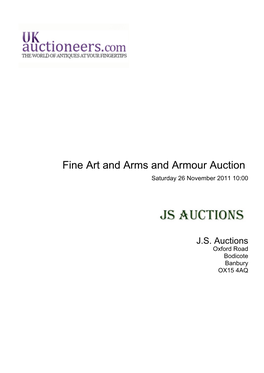 Fine Art and Arms and Armour Auction Saturday 26 November 2011 10:00