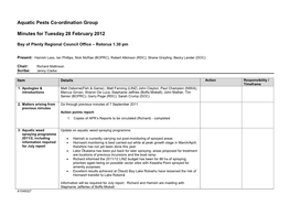Aquatic Pests Co-Ordination Group Minutes for Tuesday 28 February