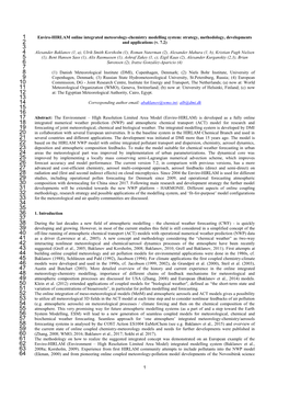 1 Enviro-HIRLAM Online Integrated Meteorology-Chemistry Modelling System: Strategy, Methodology, Developments 2 and Applications (V