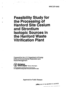Feasibility Study for the Processing of Hanford Site Cesium and Strontium Isotopic Sources in the Hanford Waste Vitrification Plant