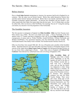 The First Ancestor to Immigrate to England Was Otho Geraldium, Duke