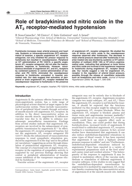 Role of Bradykinins and Nitric Oxide in the AT2 Receptor-Mediated Hypotension