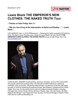 Lewis Black the EMPEROR's NEW CLOTHES: the NAKED TRUTH Tour