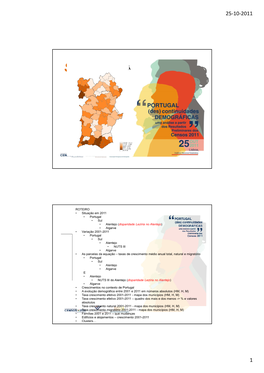 ROTEIRO • Situação Em 2011 • Portugal • Sul • Alentejo