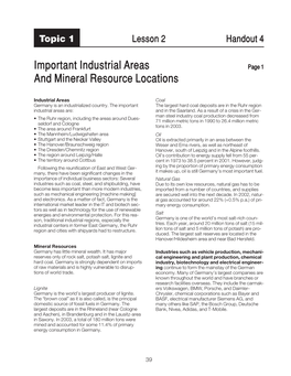 Important Industrial Areas and Mineral Resource Locations Page 2