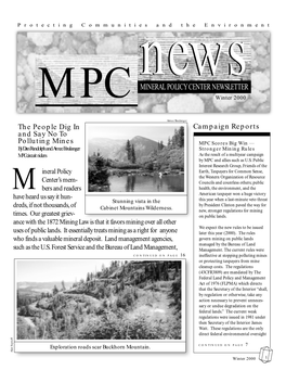 MINERAL POLICY CENTER NEWSLETTER MPC Winter 2000