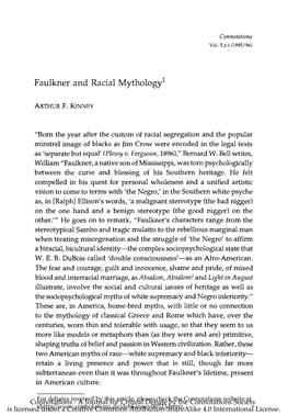 Faulkner and Racial Mythology1