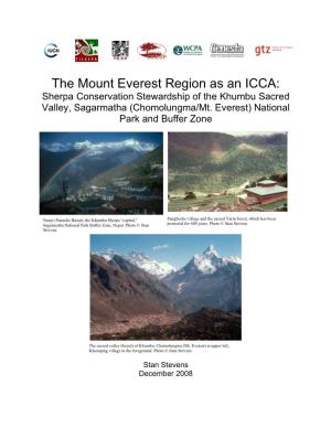 The Mount Everest Region As an ICCA: Sherpa Conservation Stewardship of the Khumbu Sacred Valley, Sagarmatha (Chomolungma/Mt
