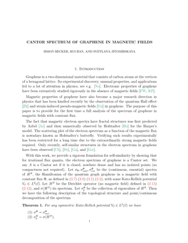 Cantor Spectrum of Graphene in Magnetic Fields