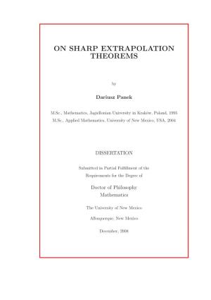 On Sharp Extrapolation Theorems