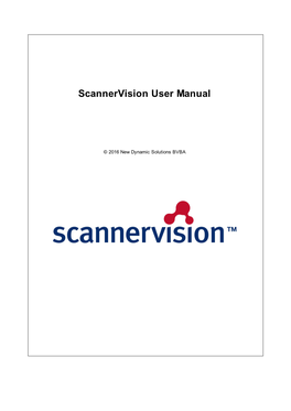 Scannervision User Manual