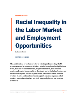 Racial Inequality in the Labor Market and Employment