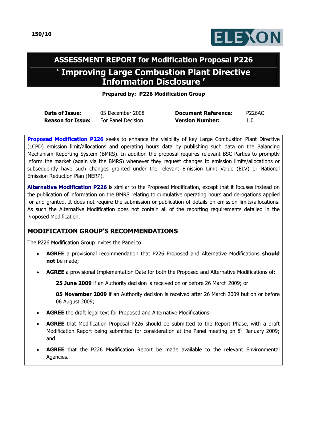 P226 Assessment Report Page 2 of 26