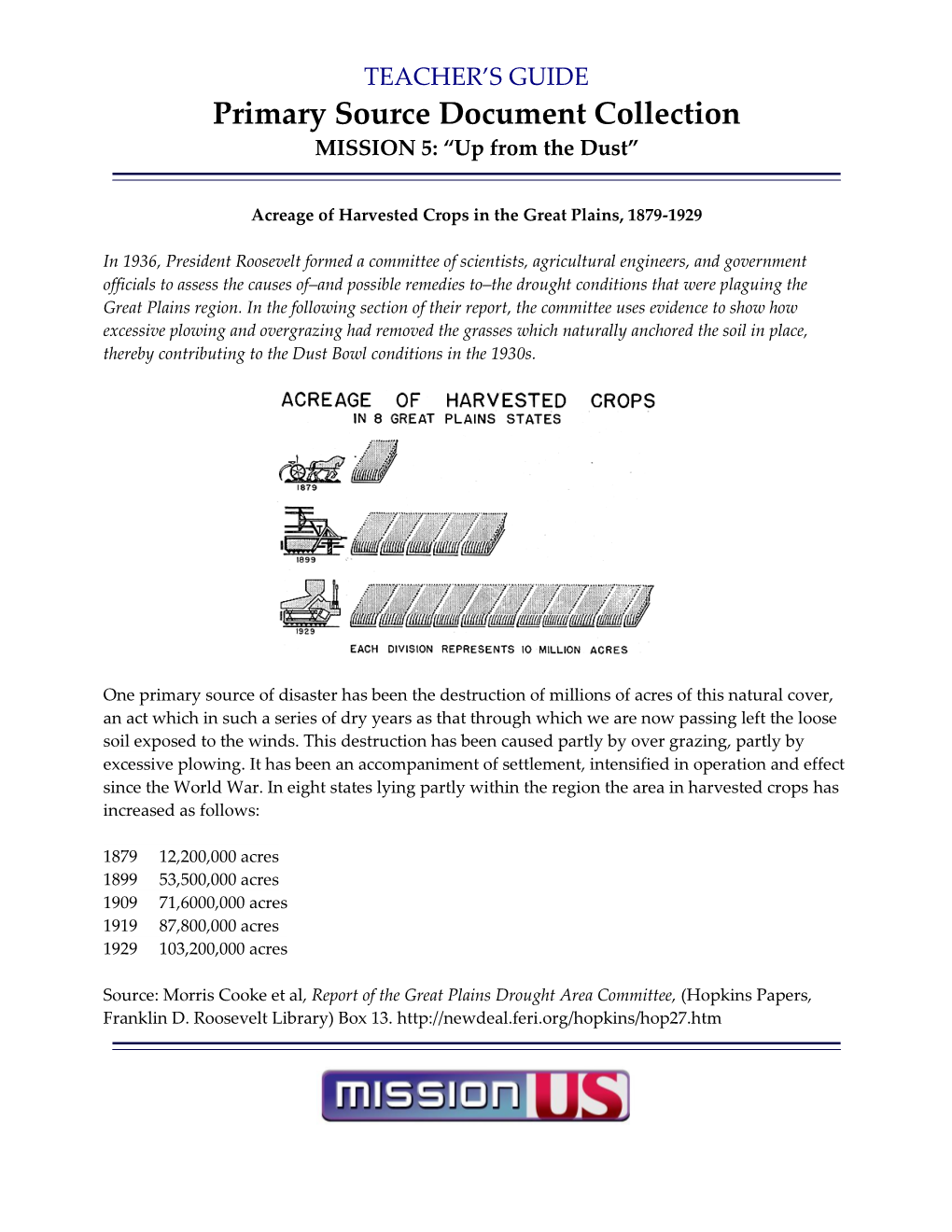 Primary Source Document Collection MISSION 5: “Up from the Dust”