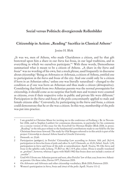 Sozial Versus Politisch: Divergierende Rollenbilder Citizenship in Action