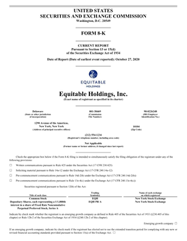 Equitable Holdings, Inc. (Exact Name of Registrant As Specified in Its Charter)