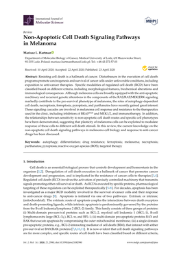 Non-Apoptotic Cell Death Signaling Pathways in Melanoma