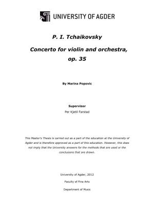 P. I. Tchaikovsky Concerto for Violin and Orchestra, Op. 35