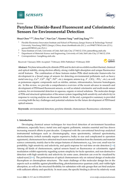 Perylene Diimide-Based Fluorescent and Colorimetric Sensors for Environmental Detection