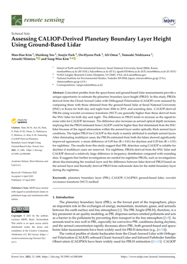 Assessing CALIOP-Derived Planetary Boundary Layer Height Using Ground-Based Lidar