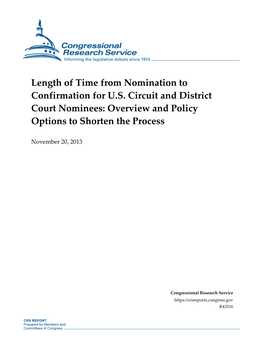 Length of Time from Nomination to Confirmation for US