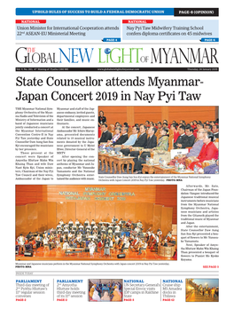 State Counsellor Attends Myanmar- Japan Concert 2019 in Nay Pyi Taw