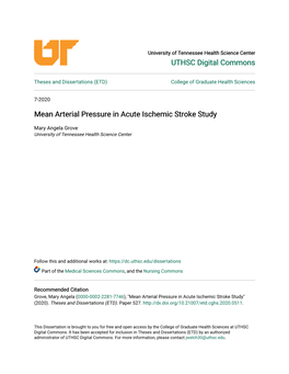 Mean Arterial Pressure in Acute Ischemic Stroke Study