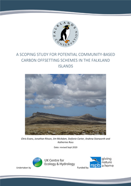 A Scoping Study for Potential Community-Based Carbon Offsetting Schemes in the Falkland Islands