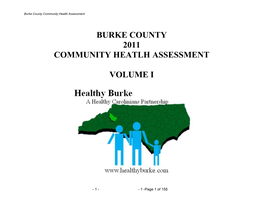 2011 Burke County Community Health Assessment Volume I (PDF)