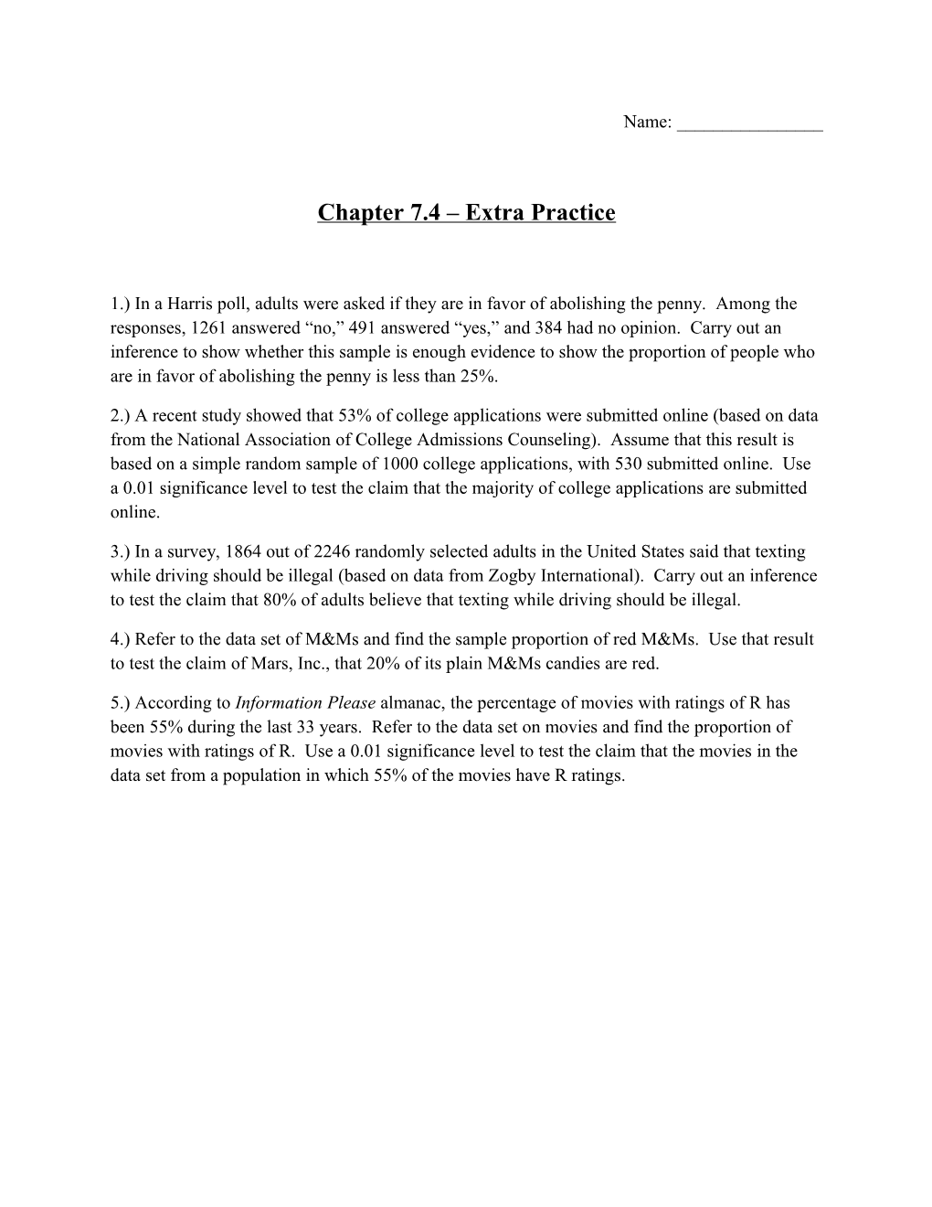 Chapter 7.4 Extra Practice