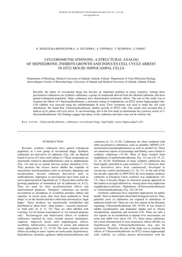 3-Fluoromethcathinone, a Structural Analog of Mephedrone, Inhibits Growth and Induces Cell Cycle Arrest in Ht22 Mouse Hippocampal Cells