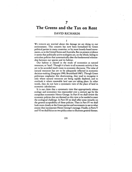 The Greens and the Tax on Rent DAVID RICHARDS