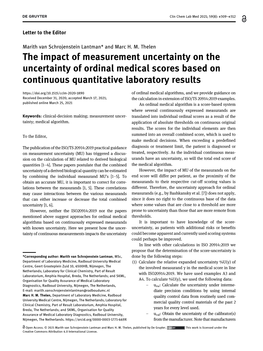 The Impact of Measurement Uncertainty on the Uncertainty Of