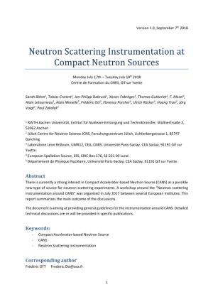 Neutron Scattering Instrumentation at Compact Neutron Sources