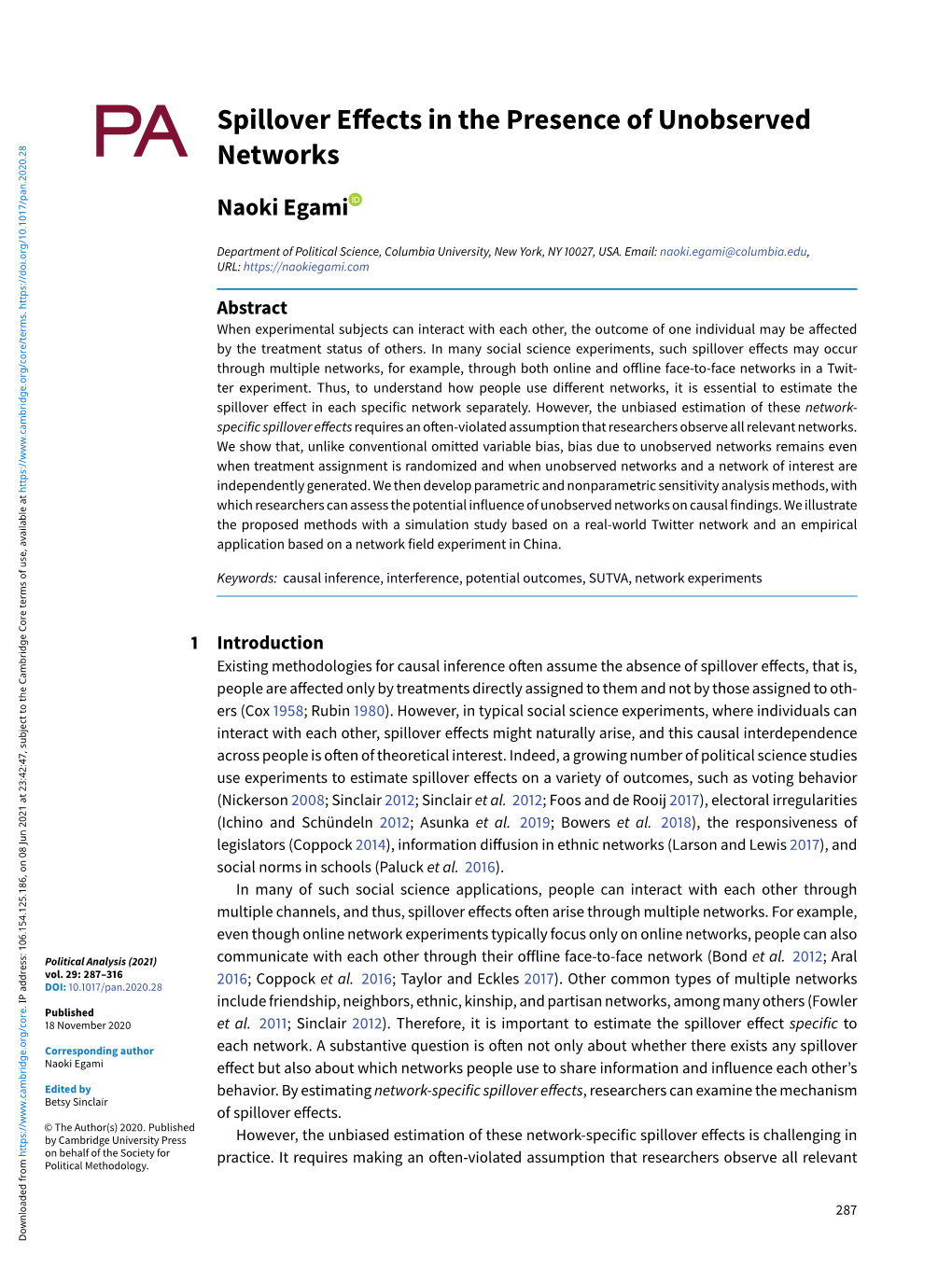 Spillover Effects in the Presence of Unobserved Networks