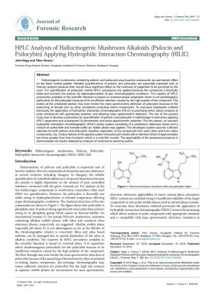 HPLC Analysis of Hallucinogenic Mushroom Alkaloids (Psilocin And