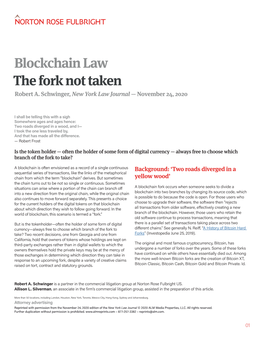 Blockchain Law: the Fork Not Taken