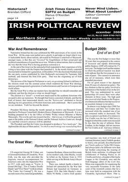 Irish Political Review, December 2008