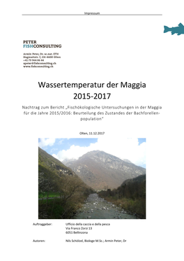 Wassertemperatur Der Maggia 2015-2017