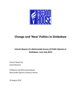 Change and 'New' Politics in Zimbabwe