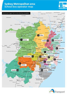 School Bus Operator Map of Sydney Metropolitan Area